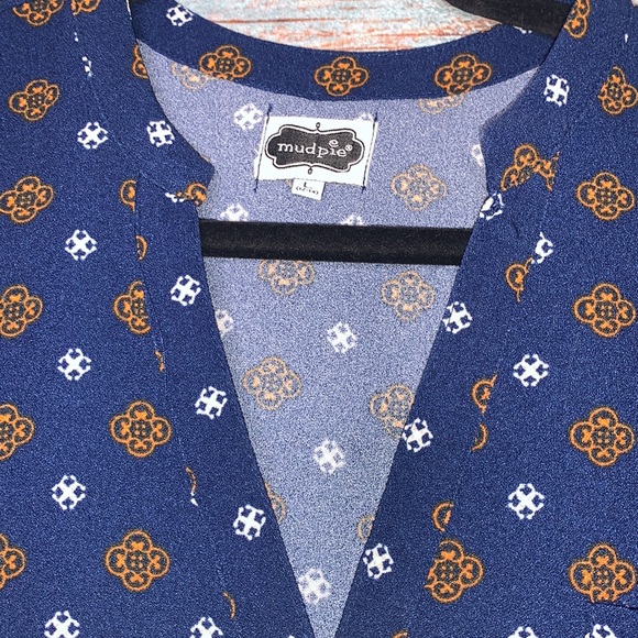 Mudpie Navy Patterned Shirt Dress Size Large - Picture 5 of 8